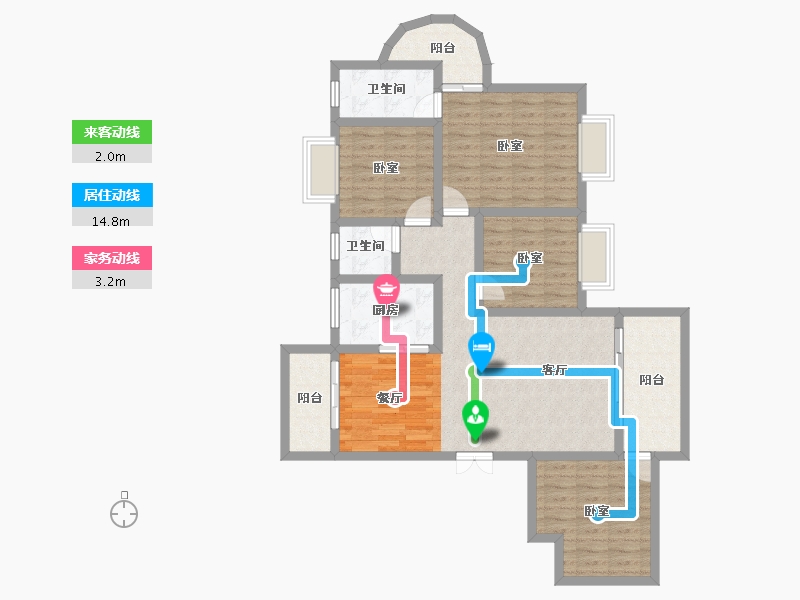 湖南省-衡阳市-楚江大厦-105.04-户型库-动静线