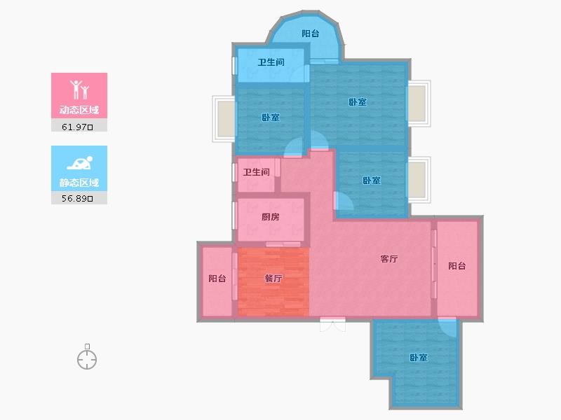 湖南省-衡阳市-楚江大厦-105.04-户型库-动静分区