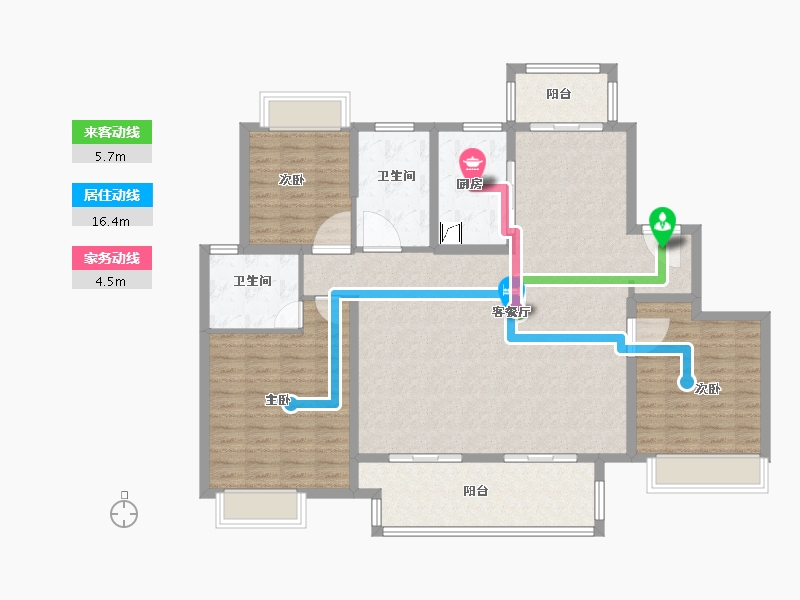 江苏省-无锡市-圆融广场-132.00-户型库-动静线