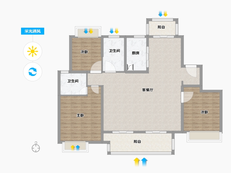 江苏省-无锡市-圆融广场-132.00-户型库-采光通风