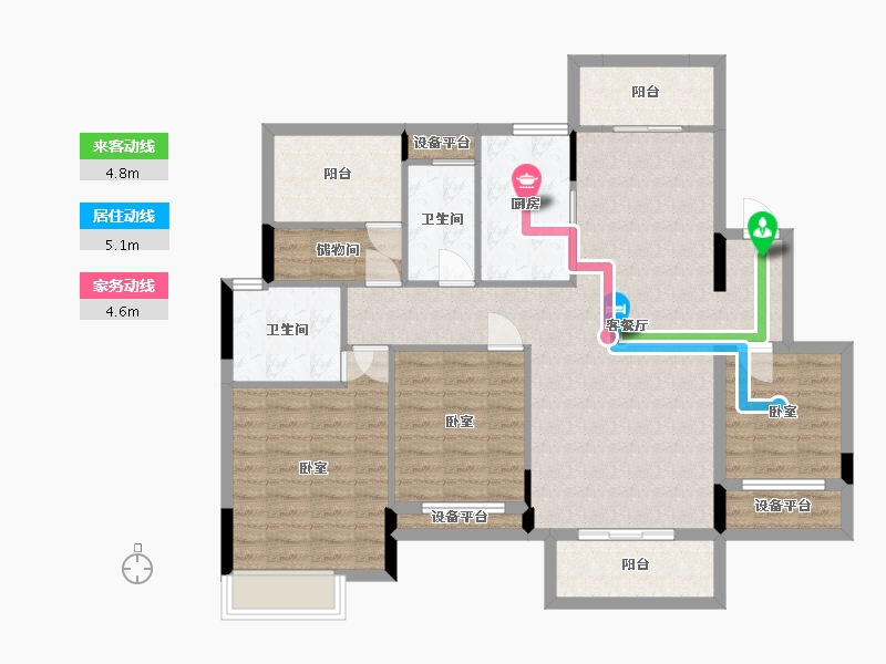 湖南省-衡阳市-万恒·樾府-108.87-户型库-动静线