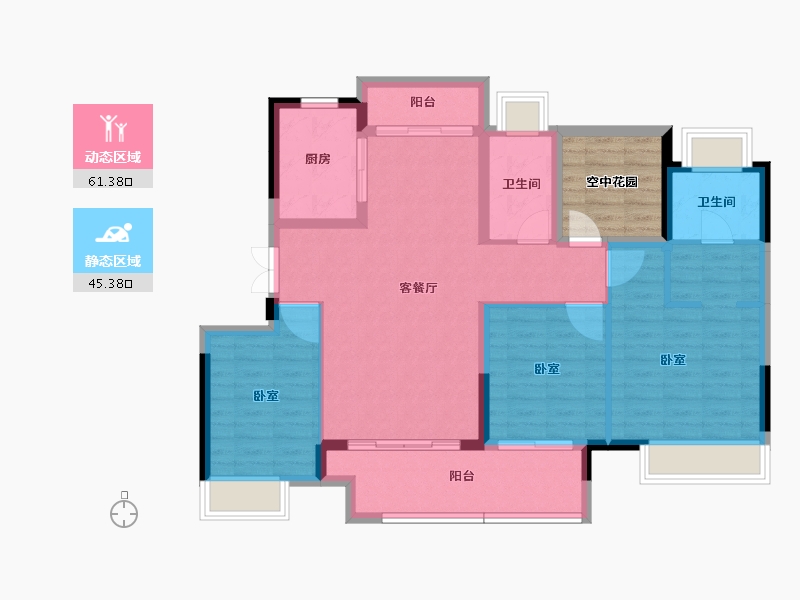 广东省-珠海市-新会保利玥府-102.46-户型库-动静分区