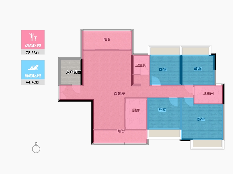 湖南省-郴州市-中港瓏熙府-116.00-户型库-动静分区