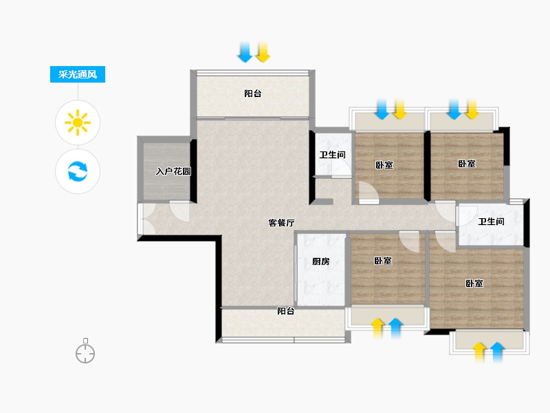 湖南省-郴州市-中港瓏熙府-116.00-户型库-采光通风