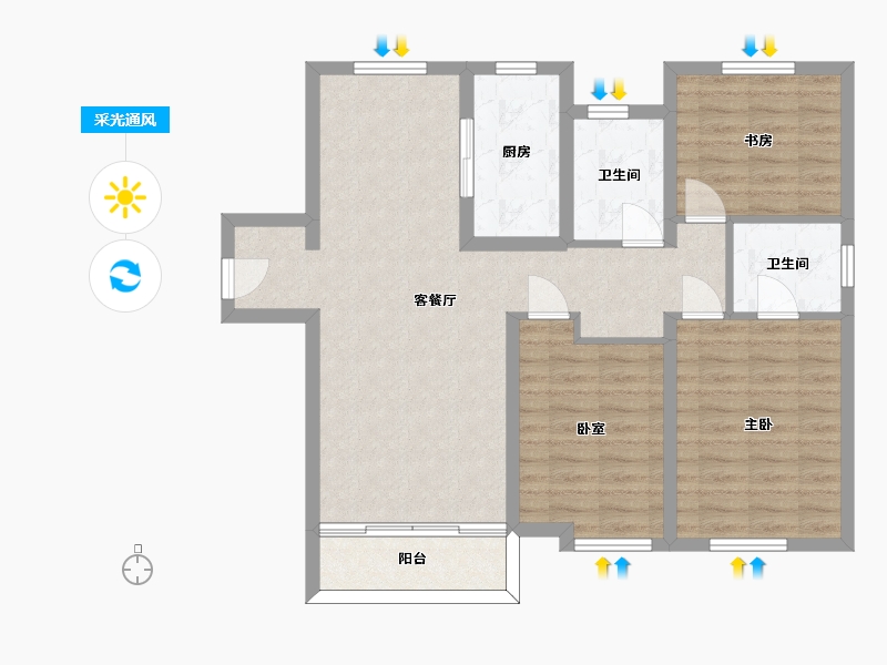 天津-undefined-东岸名郡-88.53-户型库-采光通风