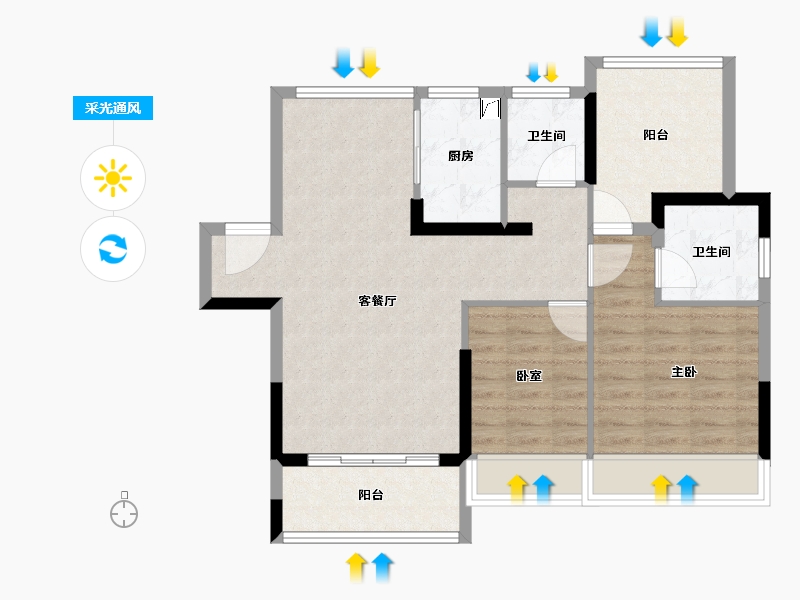 广东省-肇庆市-恒泰悦璟府-78.00-户型库-采光通风