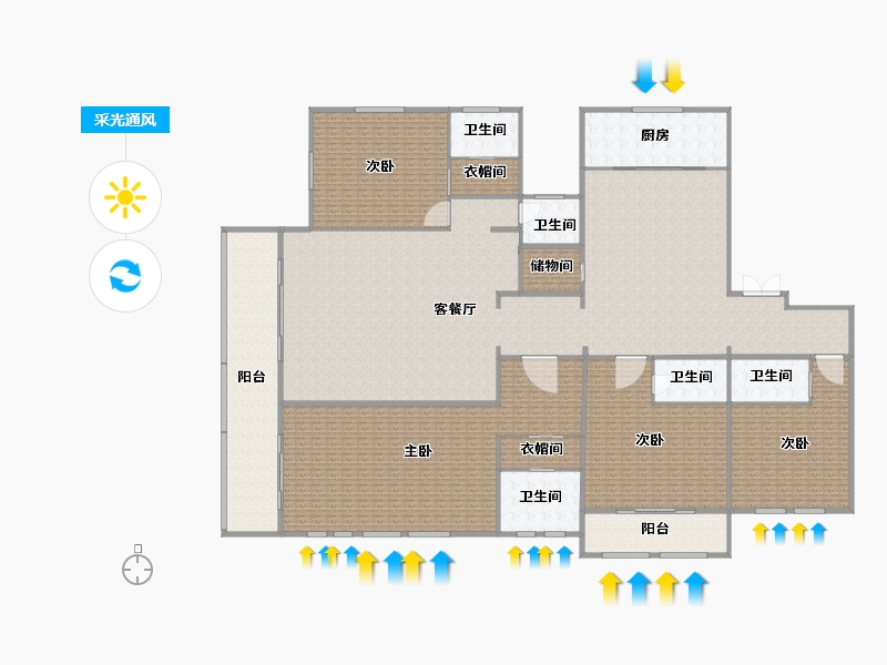 山东省-济宁市-森泰御城上院-802.49-户型库-采光通风