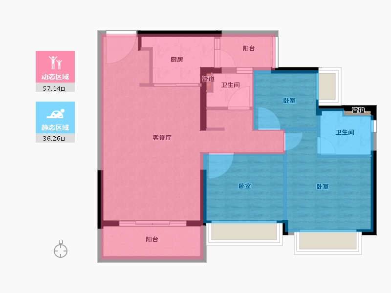 广东省-广州市-富力南驰·富颐华庭-83.97-户型库-动静分区