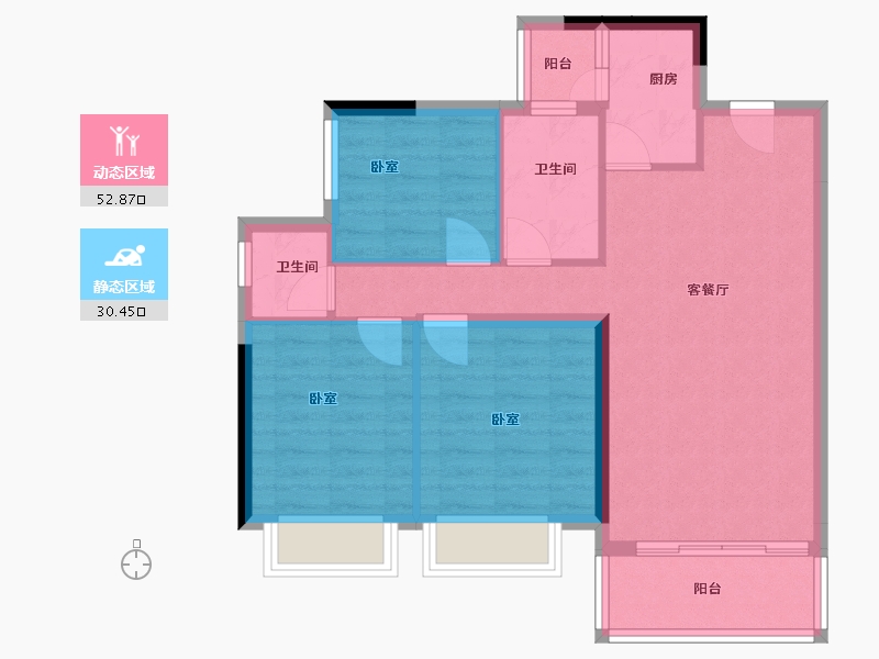 广东省-河源市-河源客天下国际旅游度假区-74.58-户型库-动静分区