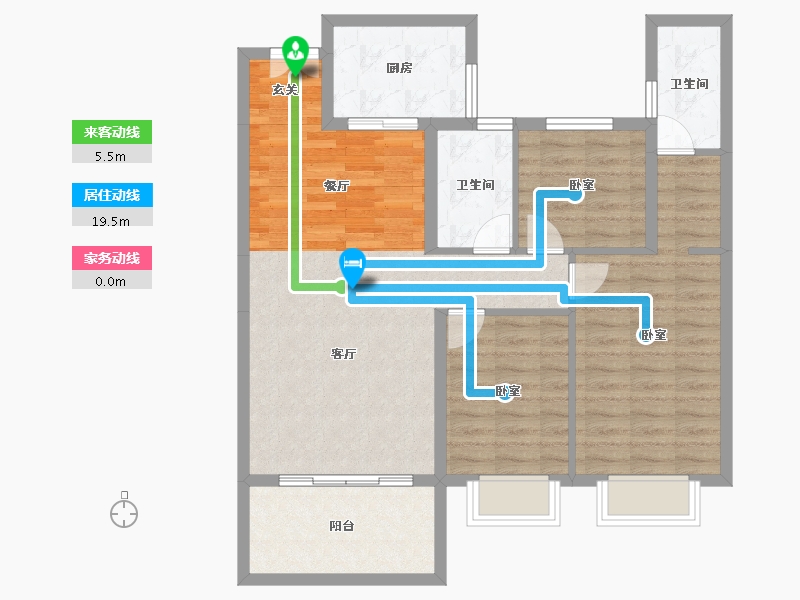 湖南省-衡阳市-楚江大厦-89.98-户型库-动静线