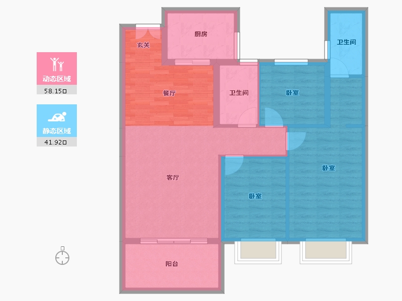 湖南省-衡阳市-楚江大厦-89.98-户型库-动静分区