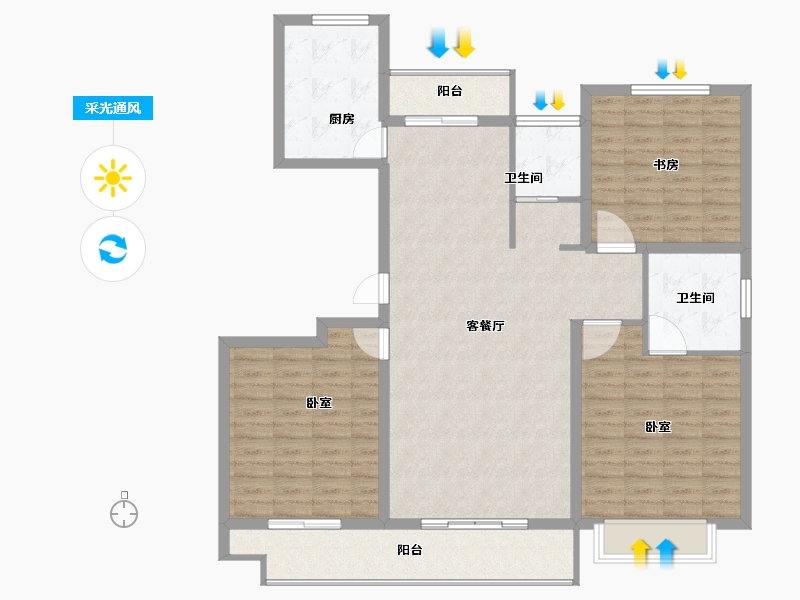 山东省-济宁市-九源书香园-121.01-户型库-采光通风