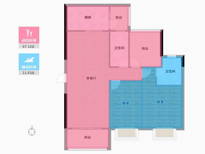 广东省-肇庆市-海伦堡海伦印象-90.21-户型库-动静分区