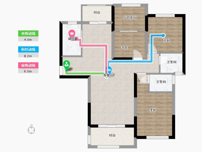 湖南省-长沙市-恒生碧水龙庭-90.47-户型库-动静线