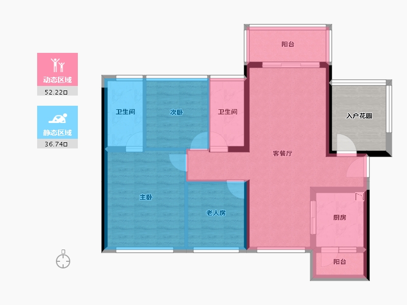 广东省-肇庆市-龙光玖誉城-86.00-户型库-动静分区