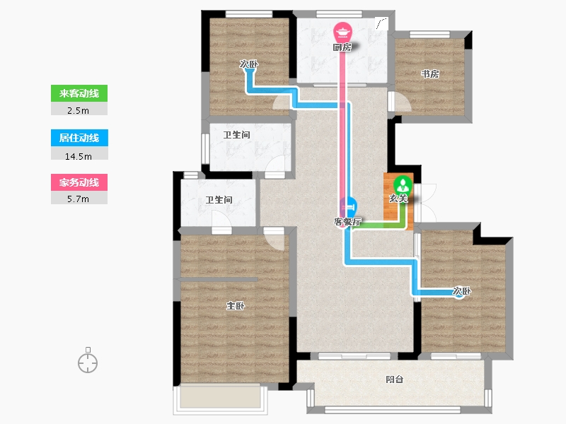 山东省-泰安市-吾悦华府-107.00-户型库-动静线