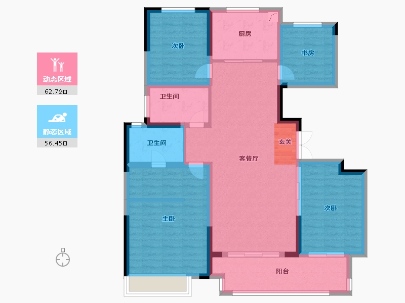 山东省-泰安市-吾悦华府-107.00-户型库-动静分区