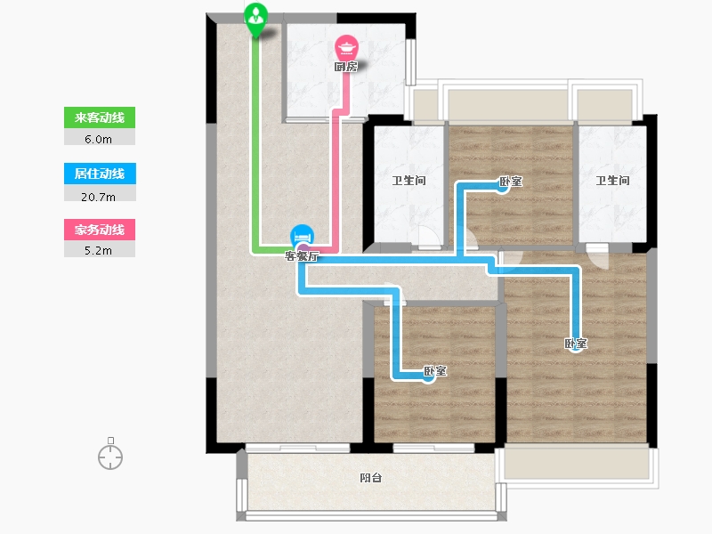 江苏省-镇江市-碧桂园·樾府-91.99-户型库-动静线