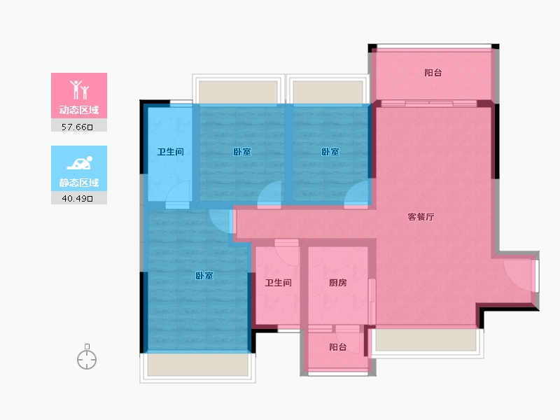 广东省-阳江市-翡翠华府-86.30-户型库-动静分区