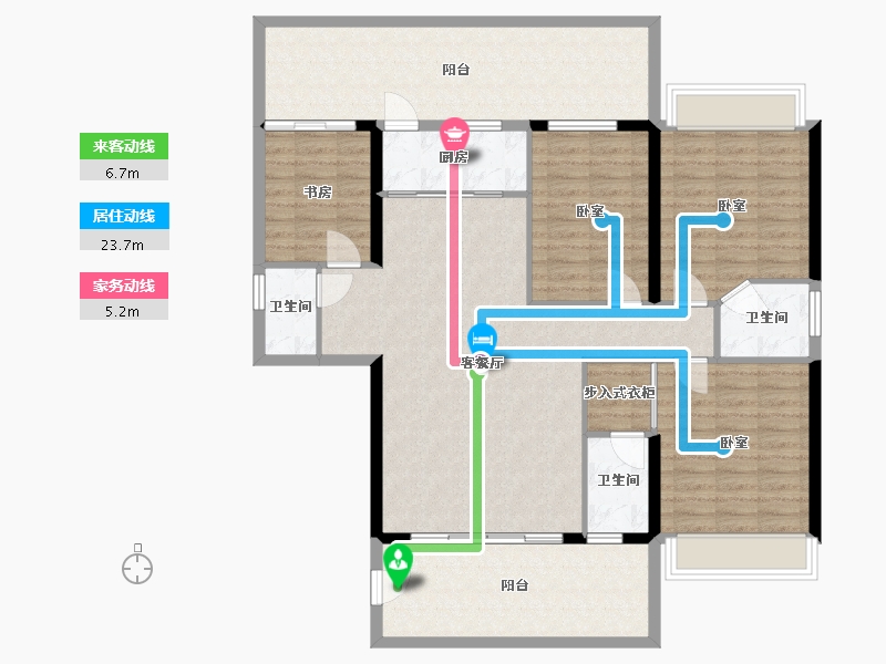 广东省-梅州市-罗孚御泉壹品-134.52-户型库-动静线