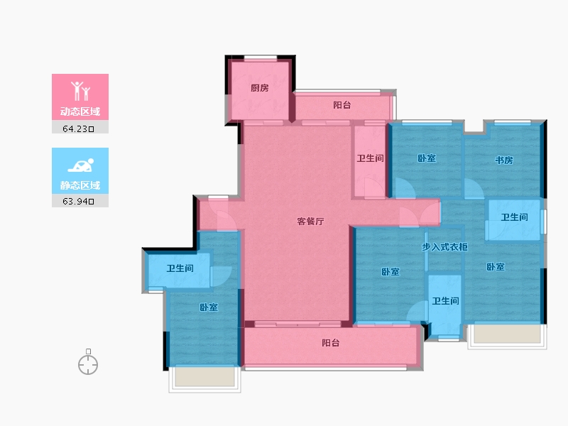 广东省-梅州市-岭南院子-114.70-户型库-动静分区