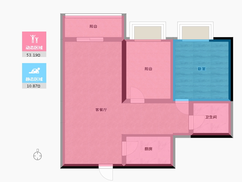 广东省-惠州市-海伦堡创智家园-56.45-户型库-动静分区