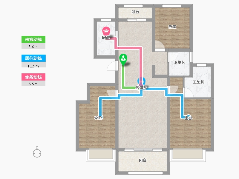 安徽省-黄山市-润泉·新城壹号-94.58-户型库-动静线