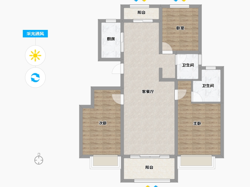 安徽省-黄山市-润泉·新城壹号-94.58-户型库-采光通风