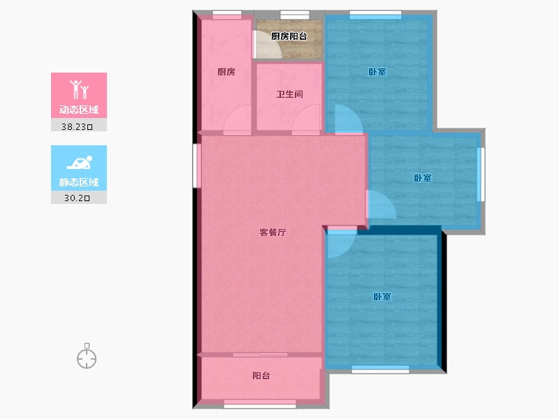 陕西省-西安市-万科荣华金域名城-64.11-户型库-动静分区