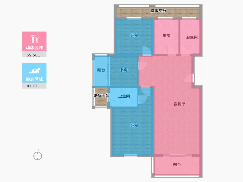 浙江省-衢州市-安厦阳光名都-101.21-户型库-动静分区