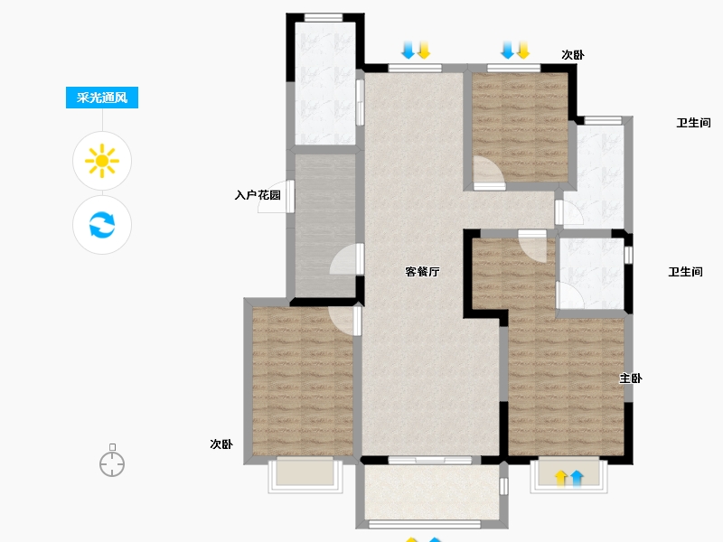 山东省-济宁市-名仕城-112.00-户型库-采光通风