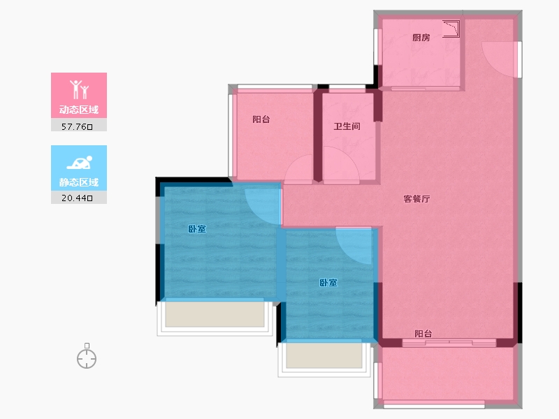 广东省-广州市-美的华发·天珀-70.01-户型库-动静分区