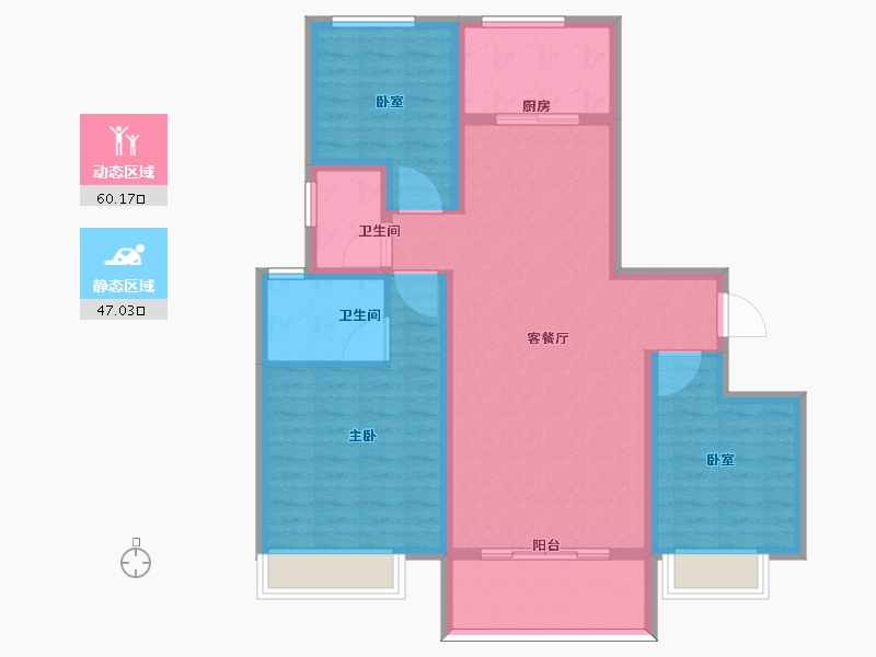 安徽省-黄山市-黄山颐高广场-96.01-户型库-动静分区