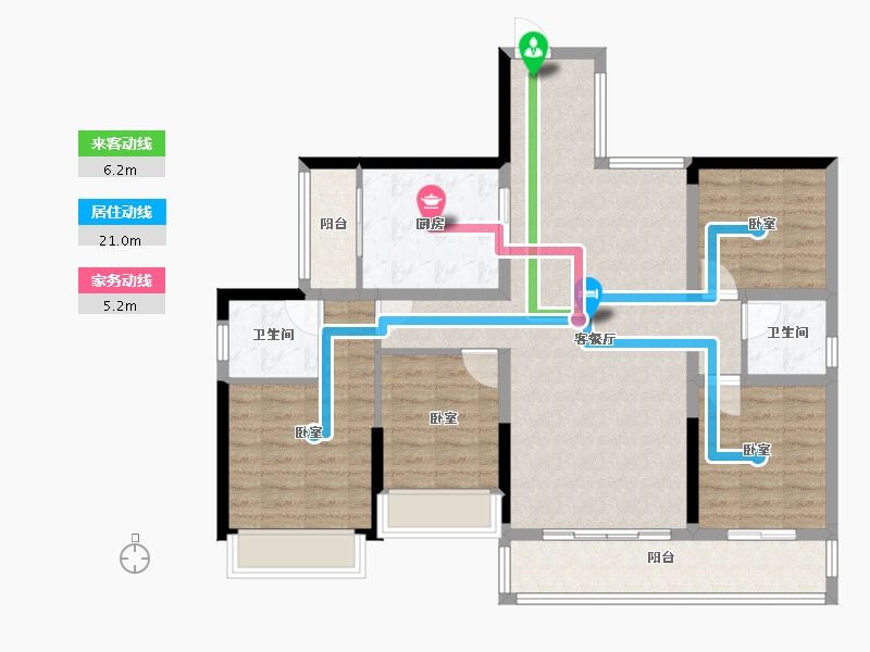 广东省-梅州市-御景中央学府-104.50-户型库-动静线