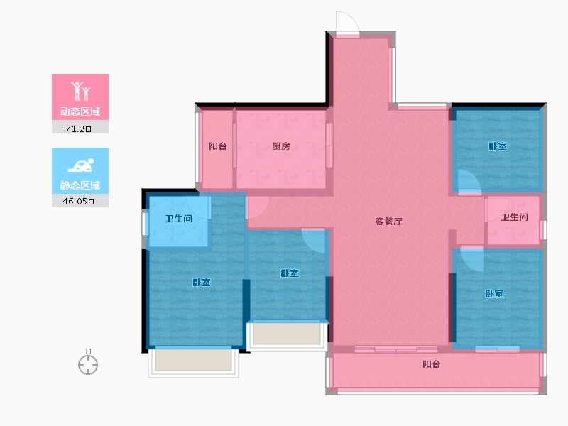 广东省-梅州市-御景中央学府-104.50-户型库-动静分区