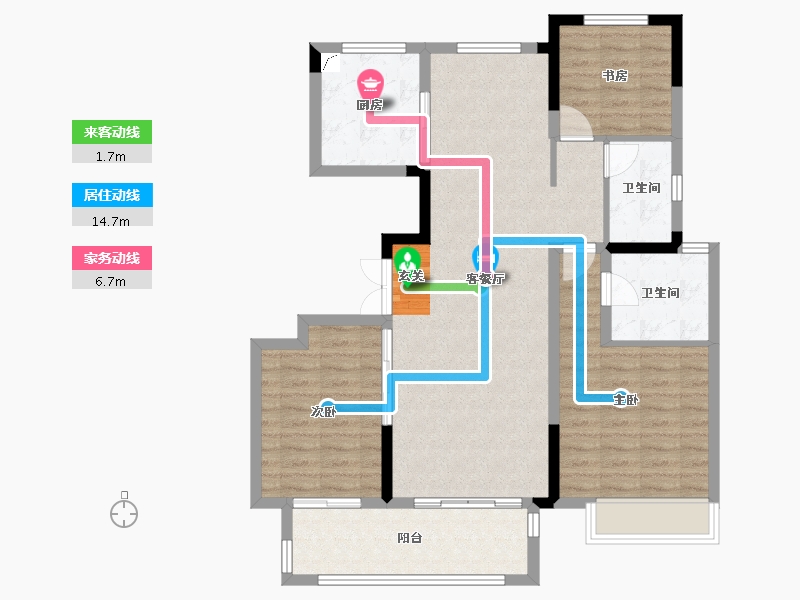 山东省-泰安市-吾悦华府-98.99-户型库-动静线