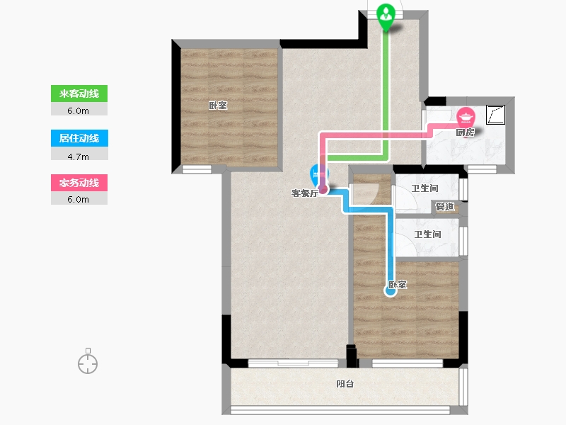 广东省-梅州市-合泰•华璟城-65.45-户型库-动静线