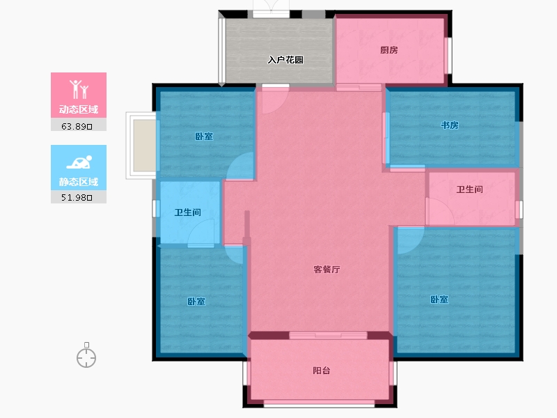 广东省-江门市-沃华中环广场-112.43-户型库-动静分区