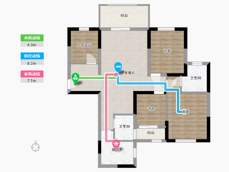 湖南省-长沙市-恒生碧水龙庭-84.80-户型库-动静线