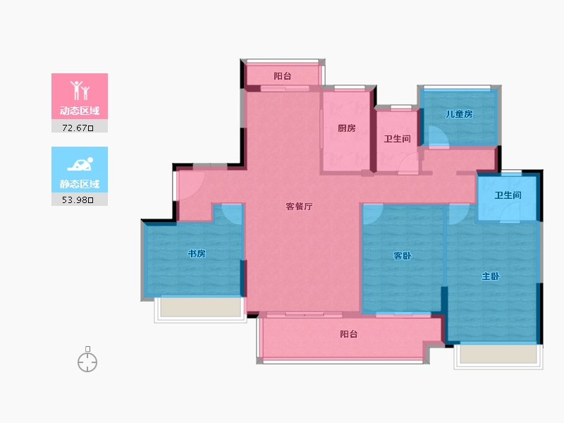 广东省-肇庆市-恒泰悦璟府-114.00-户型库-动静分区