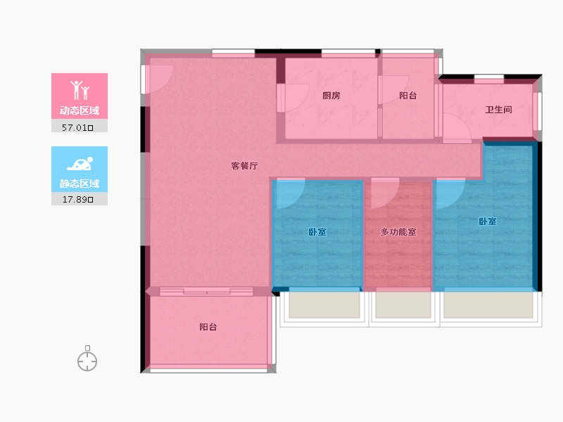 广东省-东莞市-新鸿基珑汇-66.93-户型库-动静分区