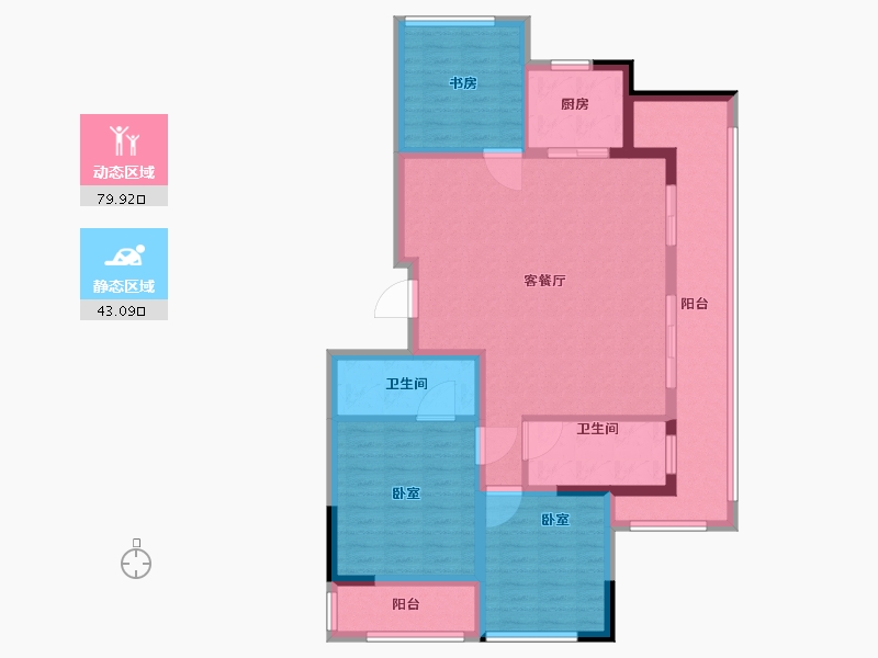 山东省-济宁市-绿城嘉祥玉兰花园-110.01-户型库-动静分区