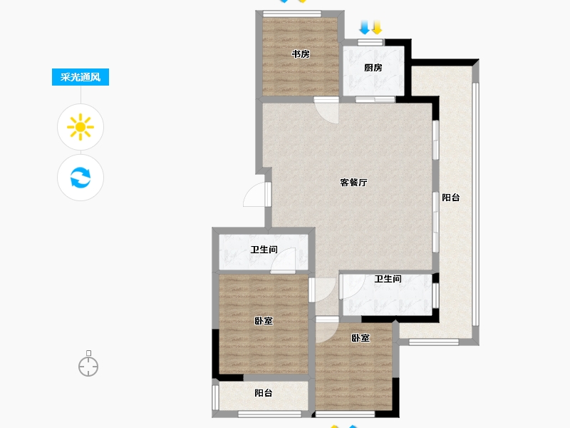 山东省-济宁市-绿城嘉祥玉兰花园-110.01-户型库-采光通风