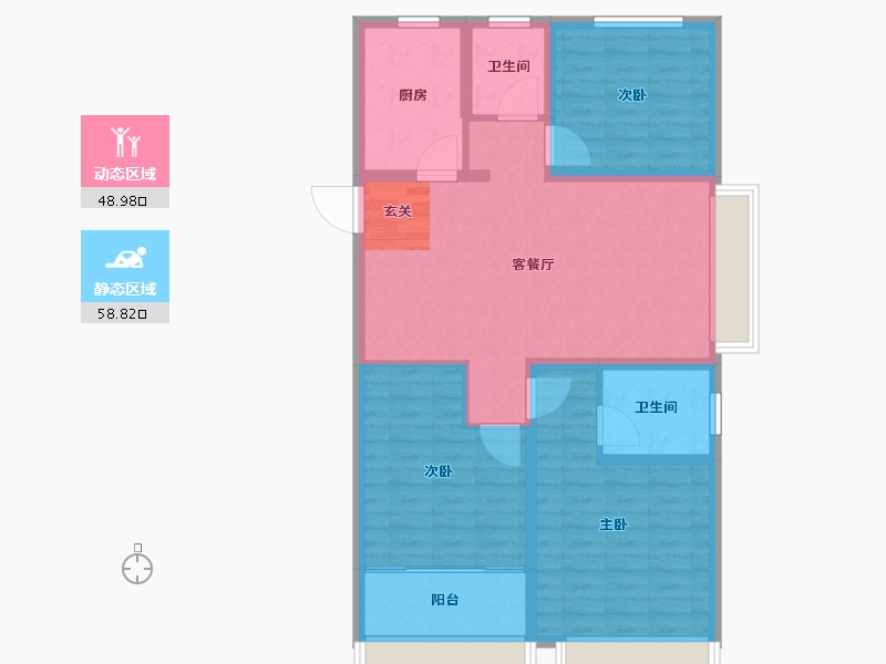 山东省-泰安市-开元盛世信园-97.00-户型库-动静分区