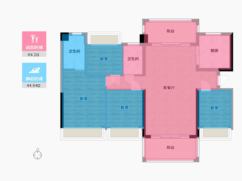 广东省-梅州市-岭南院子-97.64-户型库-动静分区