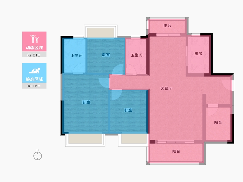 广东省-佛山市-奥园誉峯-91.19-户型库-动静分区