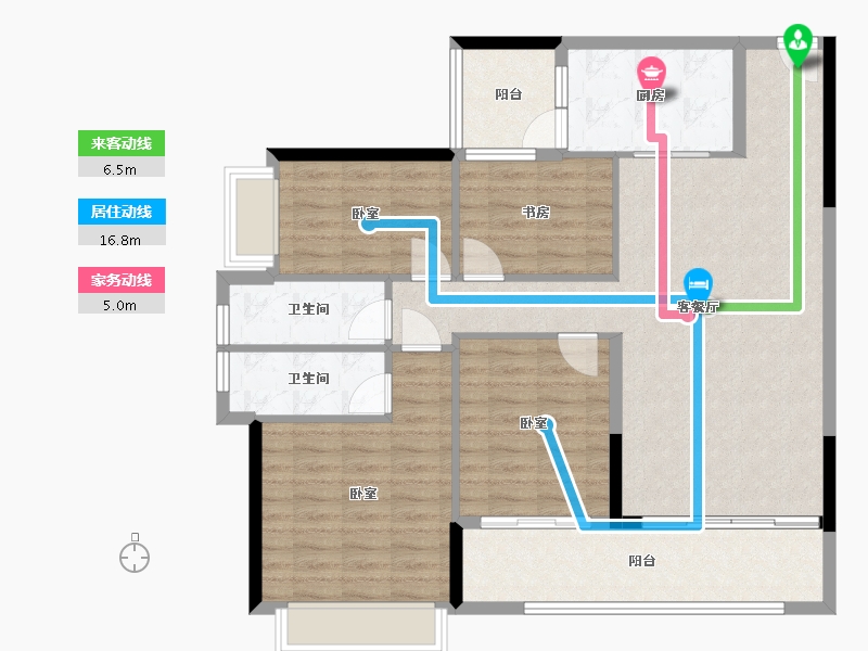 广东省-梅州市-岭南院子-108.15-户型库-动静线