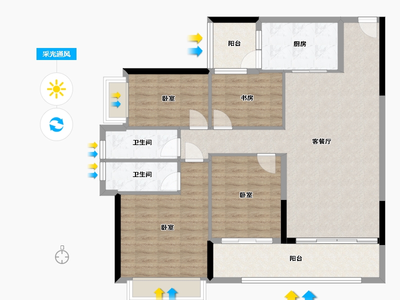 广东省-梅州市-岭南院子-108.15-户型库-采光通风