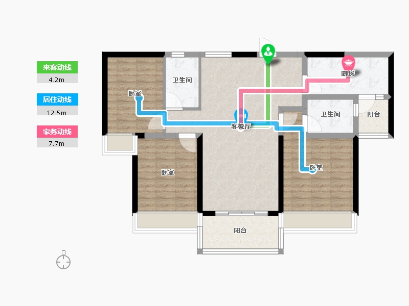 湖南省-常德市-安乡山湖海上城-93.63-户型库-动静线