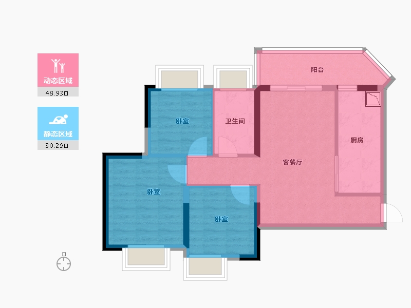 广东省-广州市-广州恒大阳光半岛-70.00-户型库-动静分区